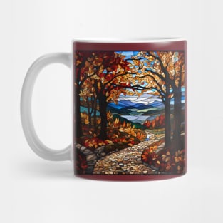 Stained Glass Autumn Scene Mug